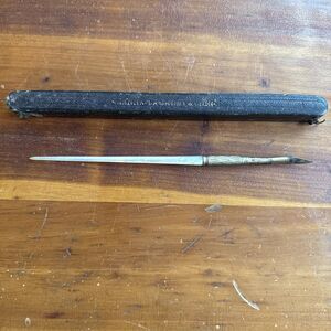 Vintage Aiken Lambert Mother of Pearl Dip Fountain Pen #3 W/Original Box